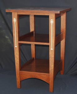 Gustav Stickley Harvey Ellis inspired Custom Arts and Crafts Inlayed nightstand.